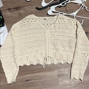 SO Women's Cream Knit Cardigan